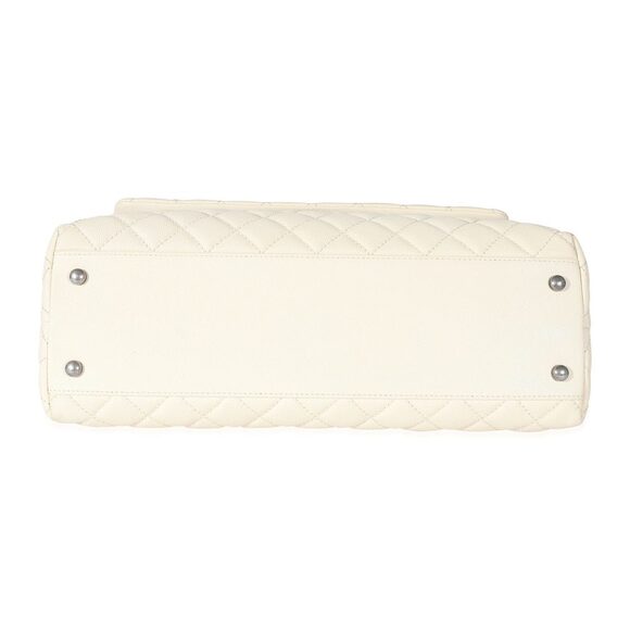 Chanel Cream Quilted Caviar Medium Coco Top Handle - Picture 5 of 6